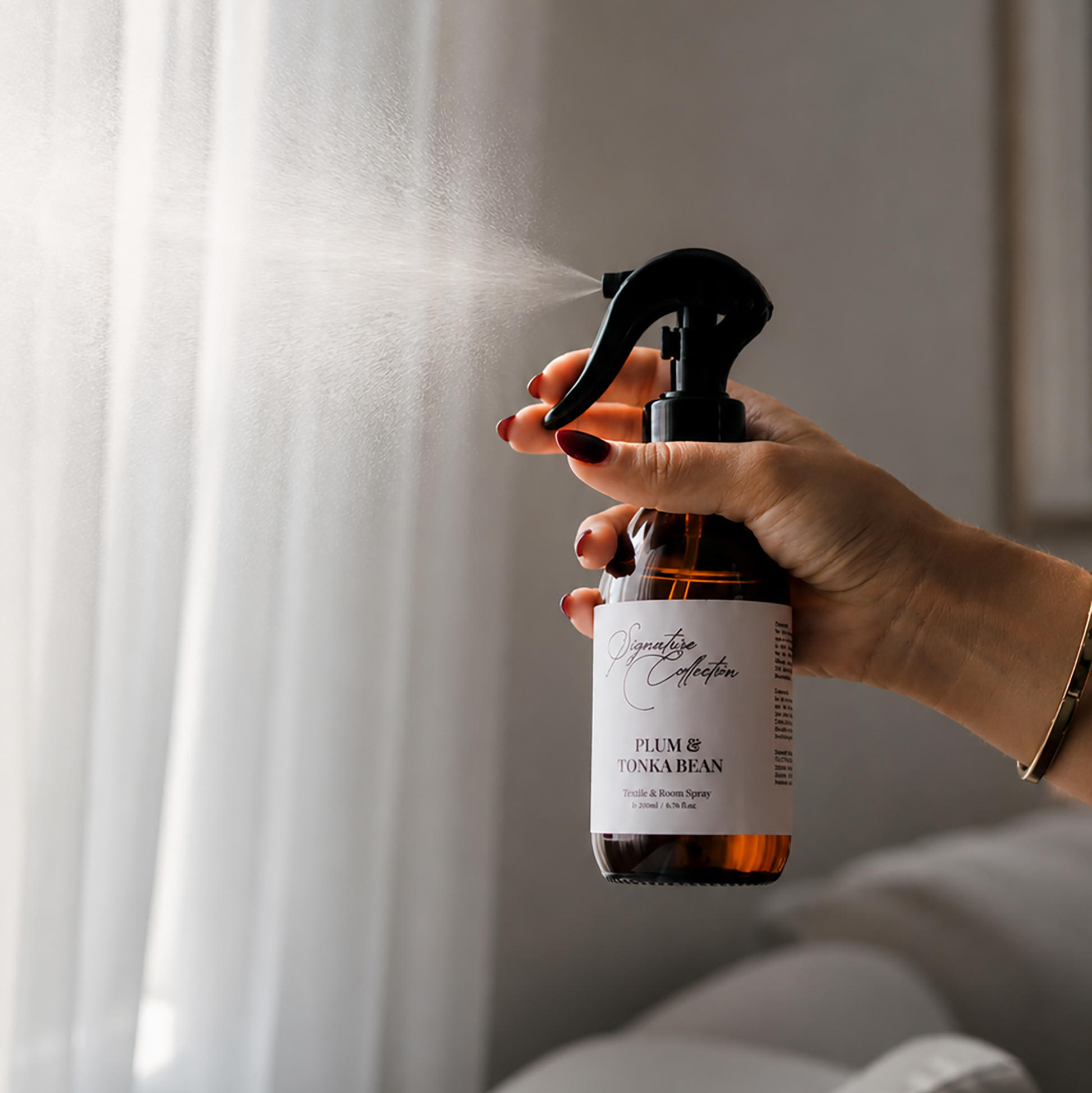 Plum & Tonka Bean Textile Spray, 200ml - Scenting