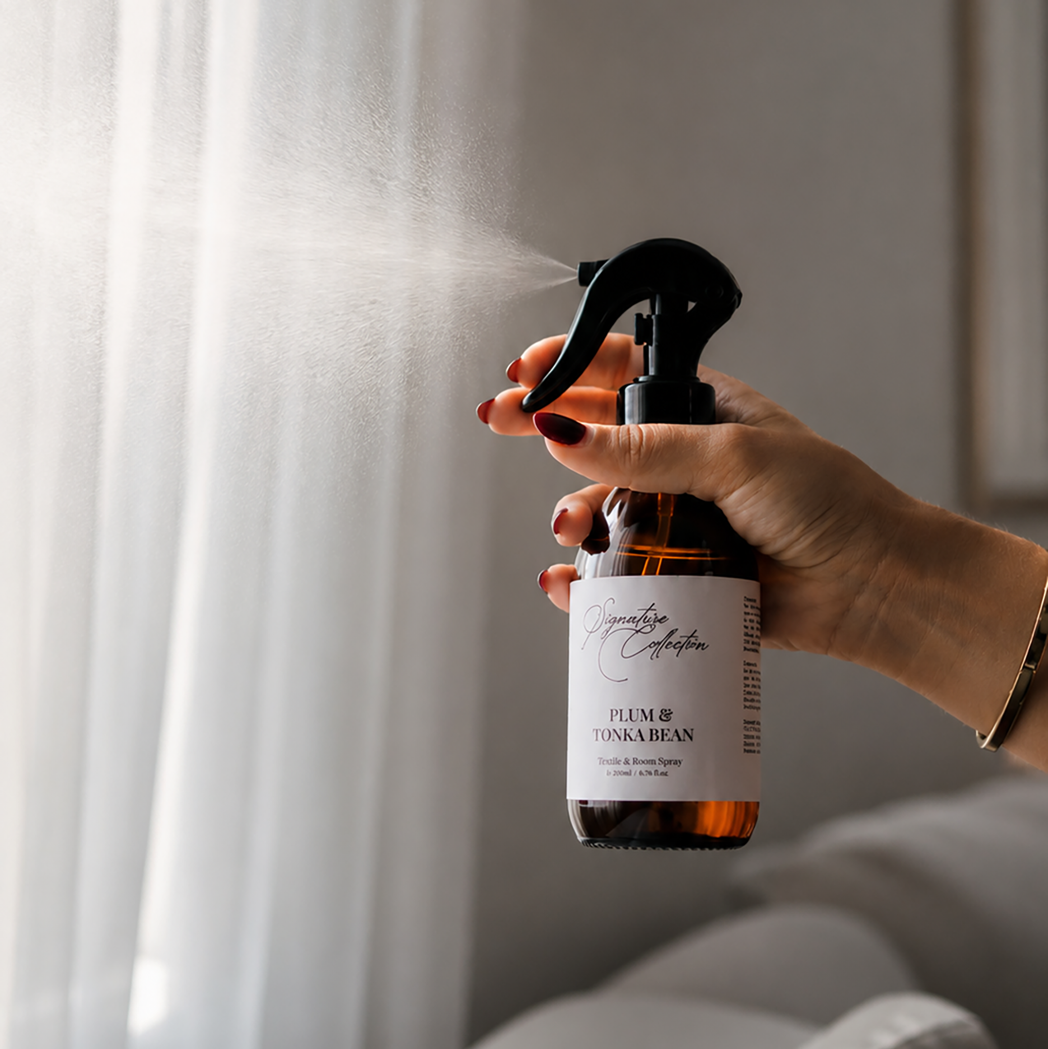 Plum & Tonka Bean Textile Spray, 200ml - Scenting
