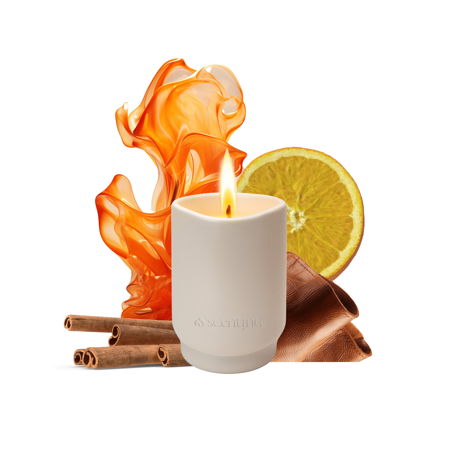 Amber & Leather Scented Candle, 100g - Scenting