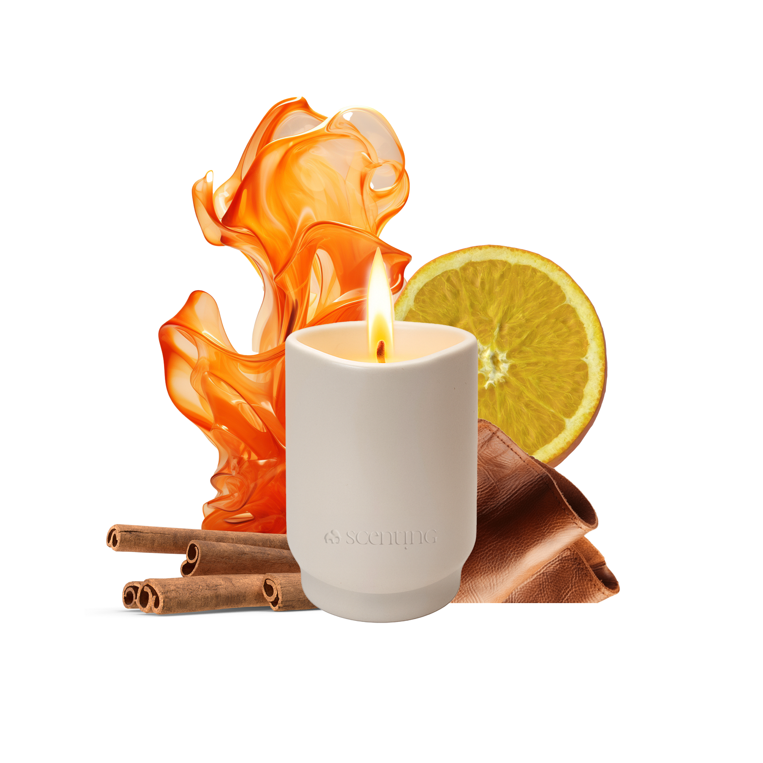 Amber & Leather Scented Candle, 100g - Scenting
