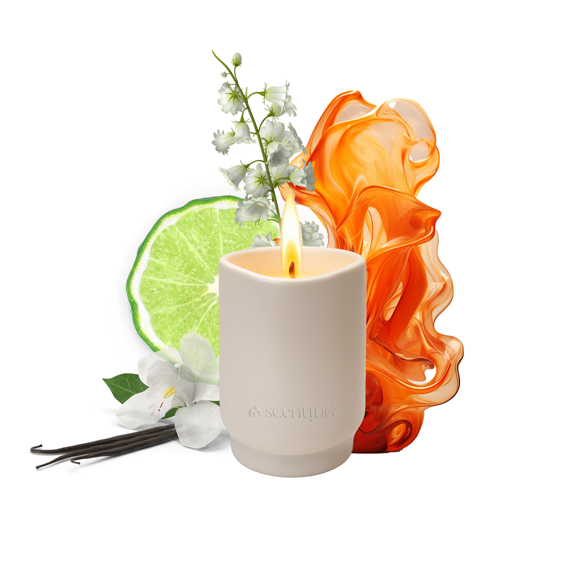 Jasmine & Musk Scented Candle, 100g - Scenting
