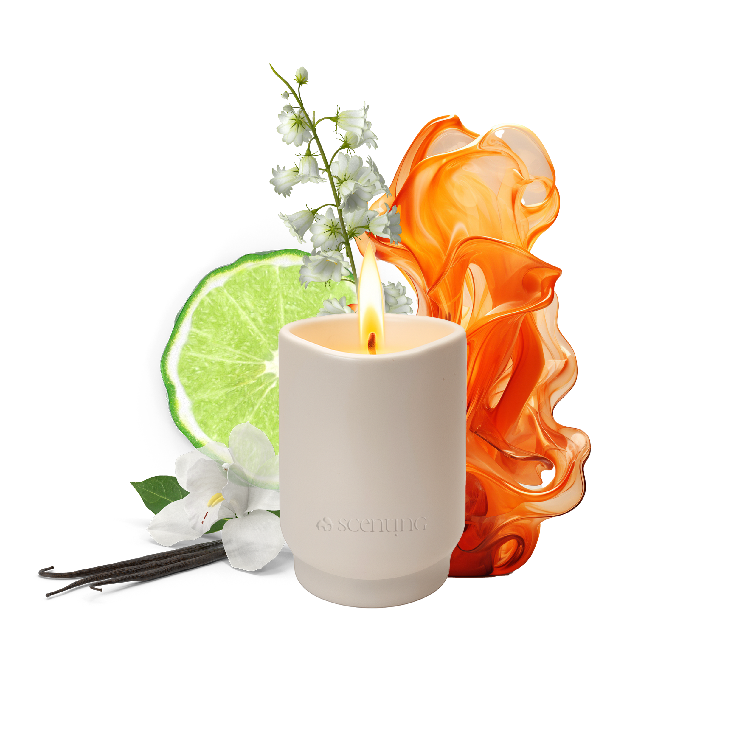Jasmine & Musk Scented Candle, 100g - Scenting