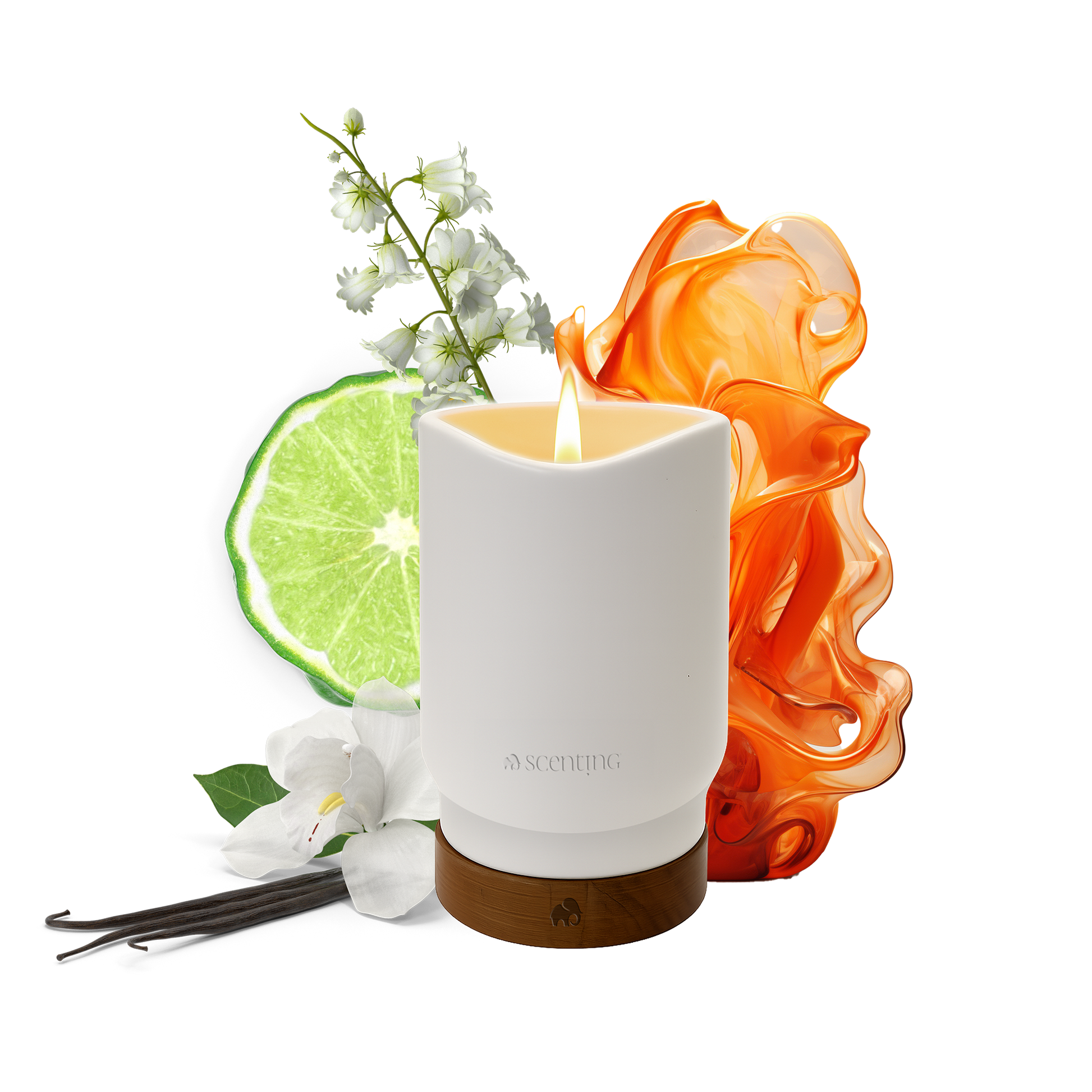 Jasmine & Musk Scented Candle, 450g - Scenting