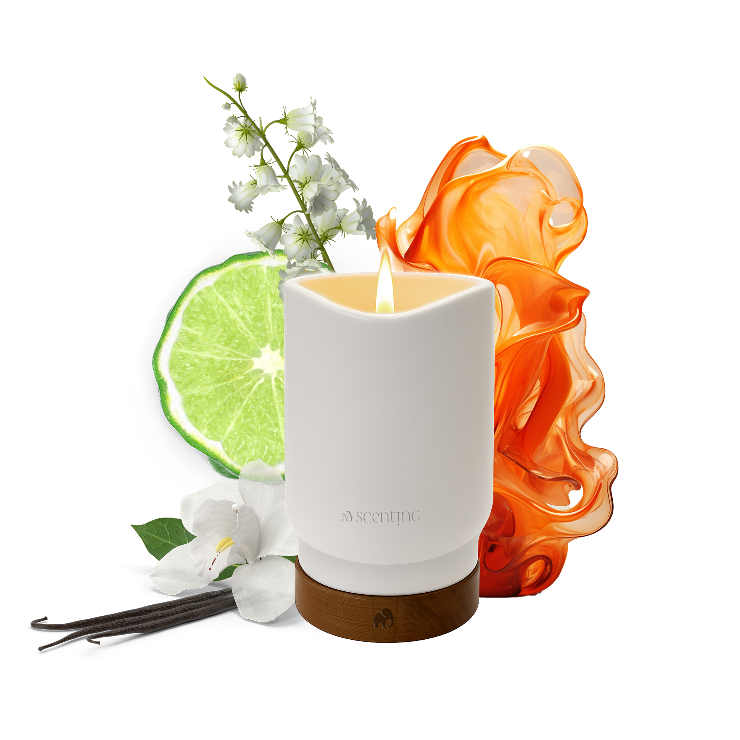 Jasmine & Musk Scented Candle, 450g - Scenting