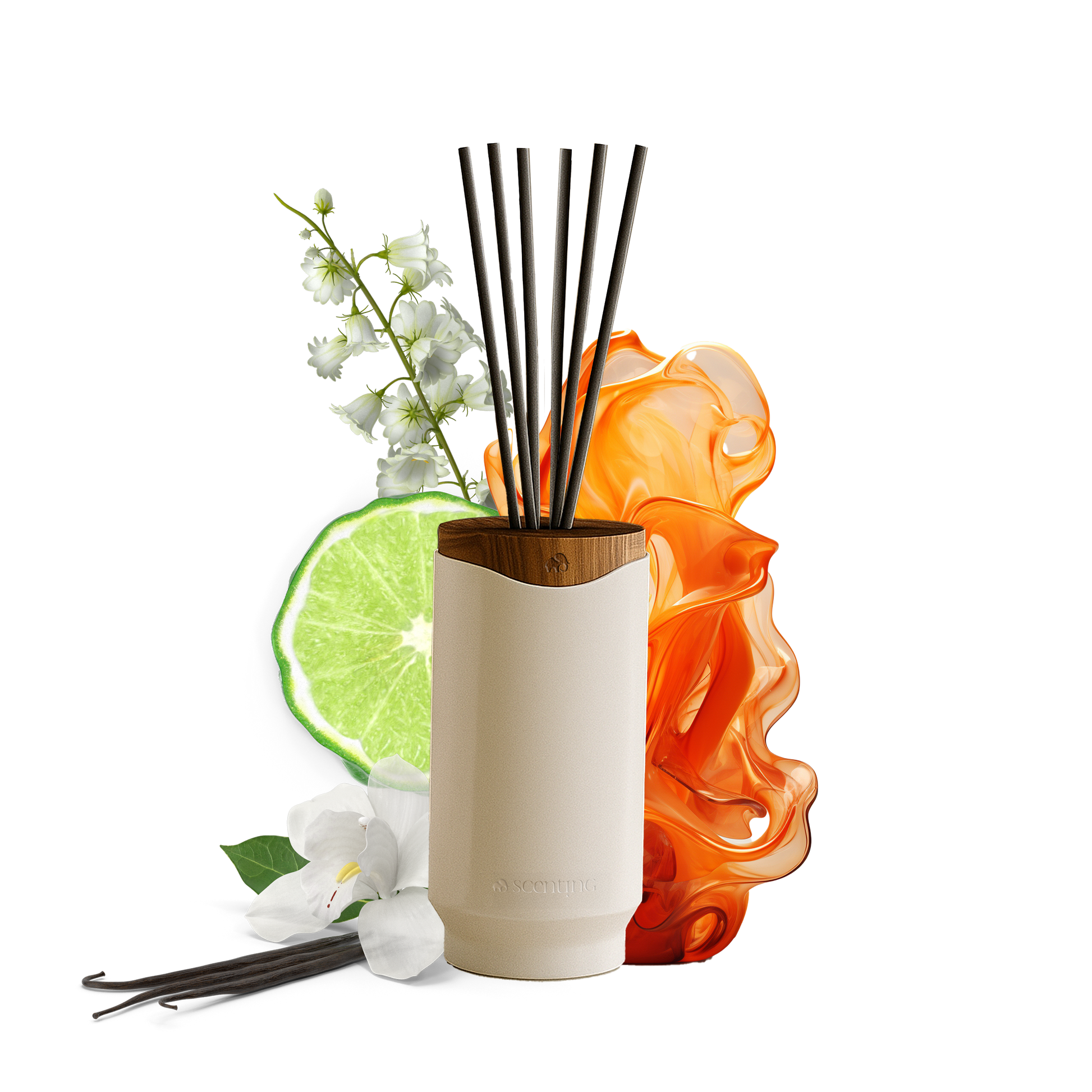 Jasmine & Musk Stick Diffuser, 250ml - Scenting