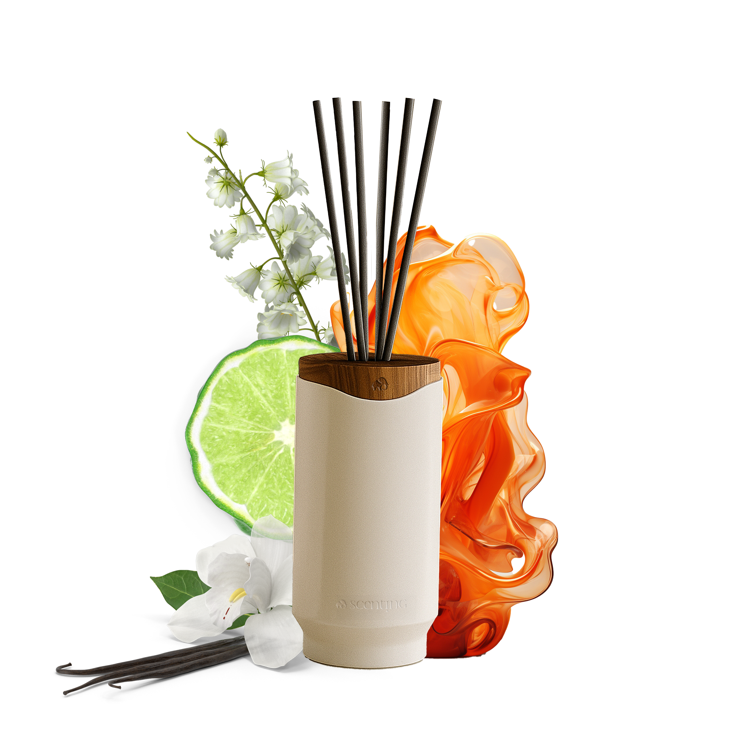 Jasmine & Musk Stick Diffuser, 250ml - Scenting