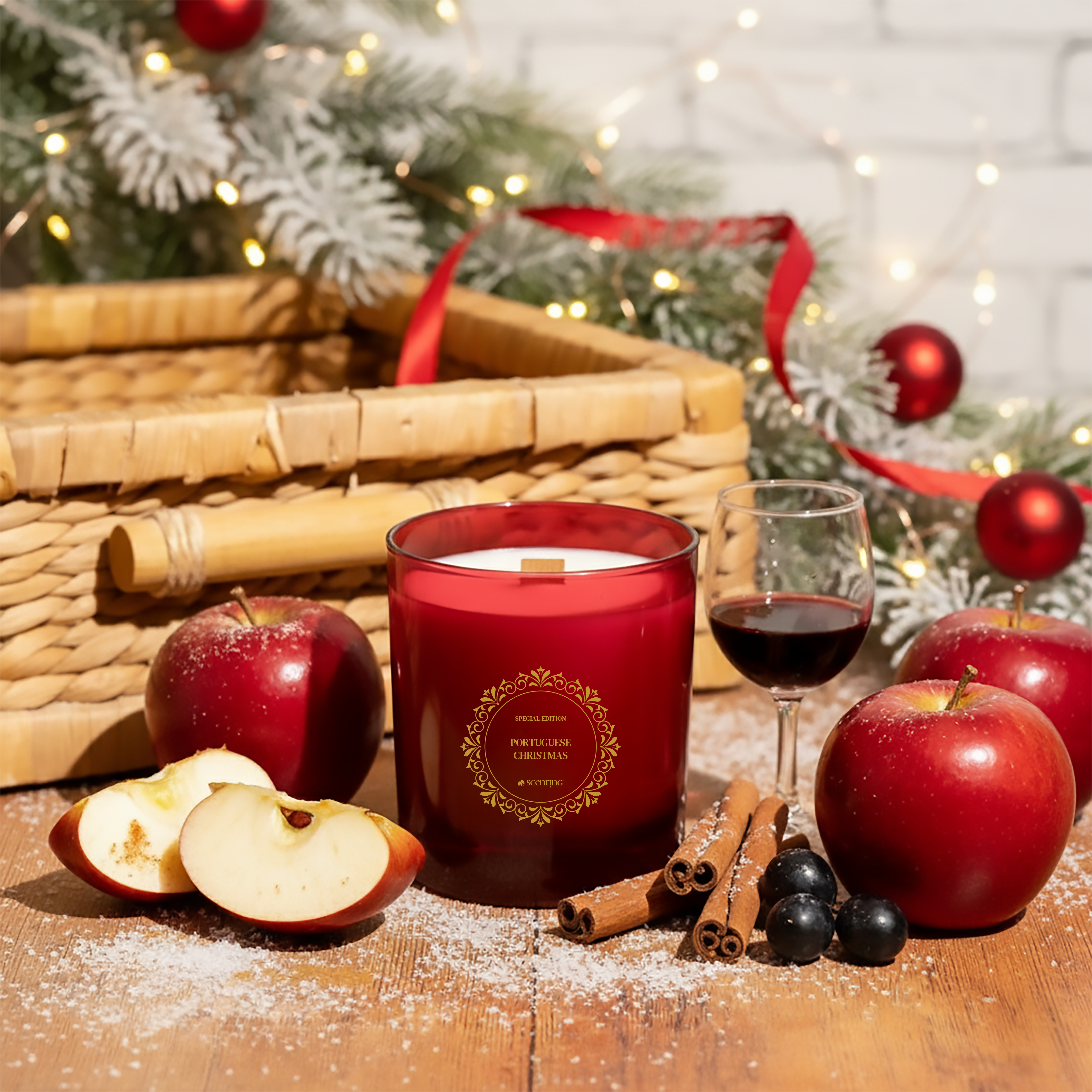 Porto Wine Christmas Scented Candle, 200gr