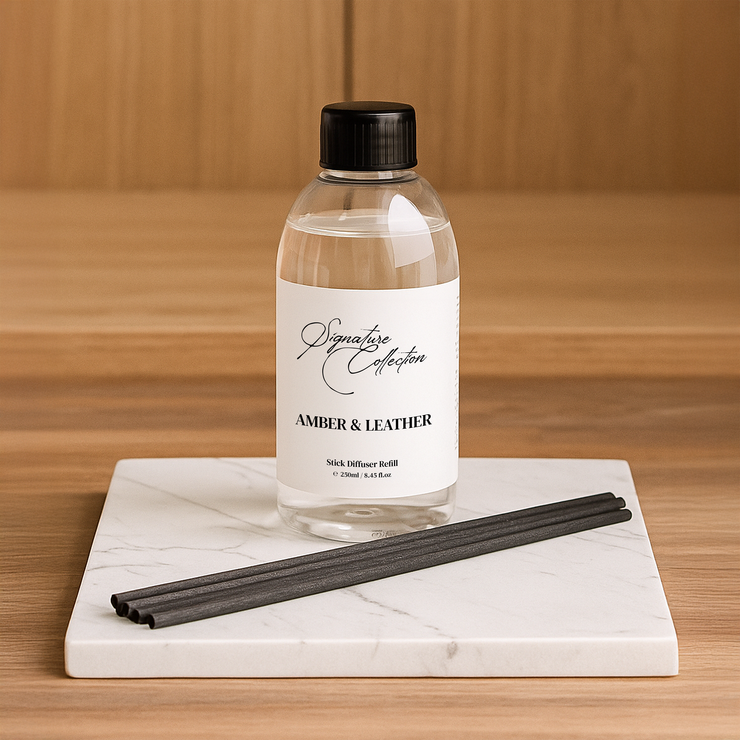 Amber & Leather Stick Diffuser Refill, 250ml - Scenting